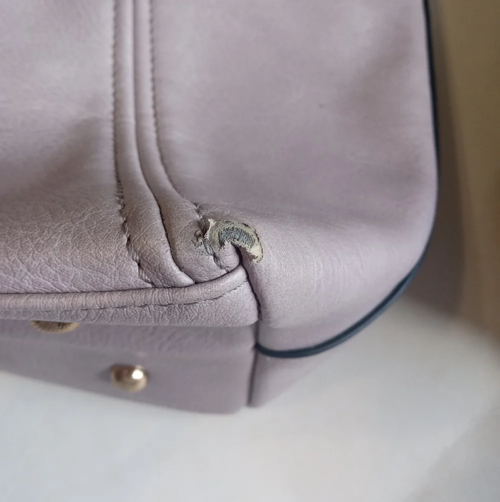 Vegan Leather Twist Knot Double Handle Women's Tote Bag Neutral Color - Picture 9 of 10